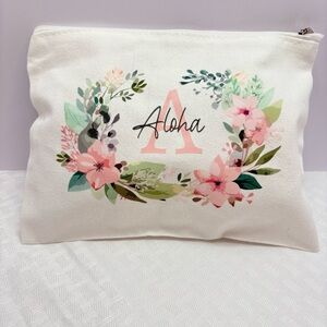 Floral Aloha Canvas Pouch